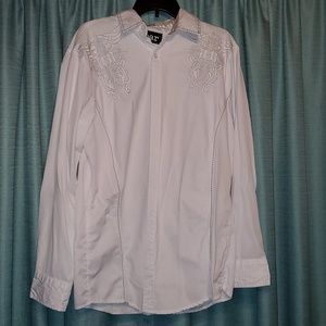 Roar button down white XL